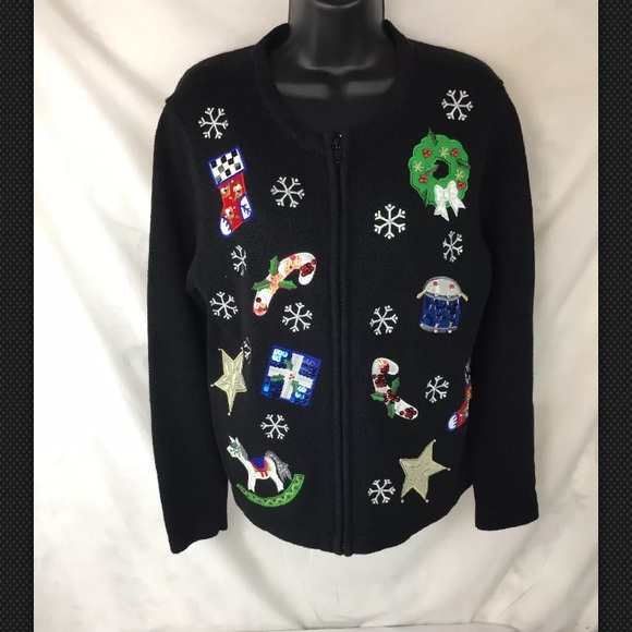Bechamel Petites Christmas Sweater Sz PM Cardigan - Picture 1 of 5